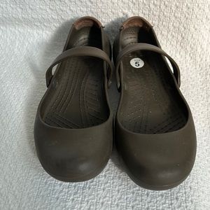 CROCS at work- Brown Mary Jane Sandals- size 5